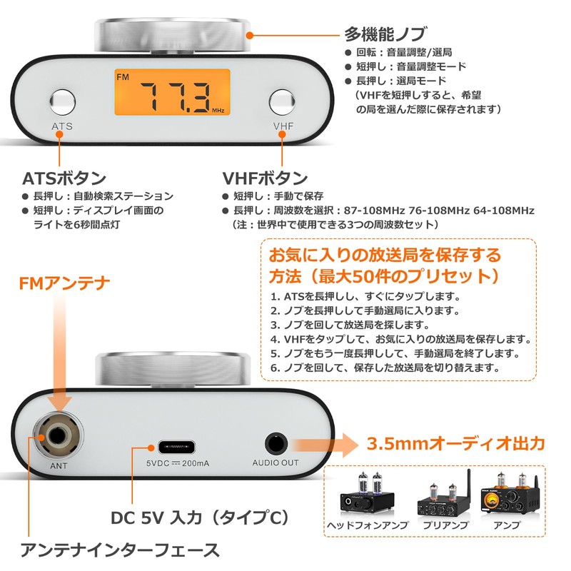 Nobsound Mini FM Radio Transistor Global Universal Manual/Auto Search (with