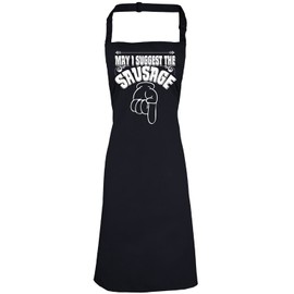 BBQ Aprons for Men - Funny Cooking Apron 100% Cotton, Adjustable Neck Loop with 2 Large Pockets - May I Suggest