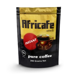 AFRICAFE - Organic Instant Coffee - Tanzania - 100% Arabica and Robusta - 200g Resealable Pouch