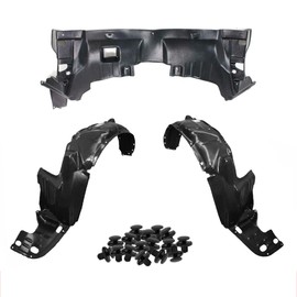 Parts N Go Fender Liner & Lower Engine Under Cover Set w/Clips For 1998-2002 Accord V6 Front Driver & Passenger Side Left Right AC1228105 HO1248106 HO1249106 74111S87000 74151S84A00 74101S84A00