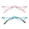 Half Reading Glasses - 2 Pairs Half Rim Metal Frame