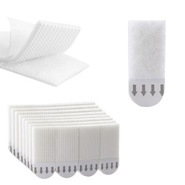 Zodaqian Picture Hanging Strips, 48 Strips, White, Removable Hook and Loop Tape, Damage Free, 20x20mm