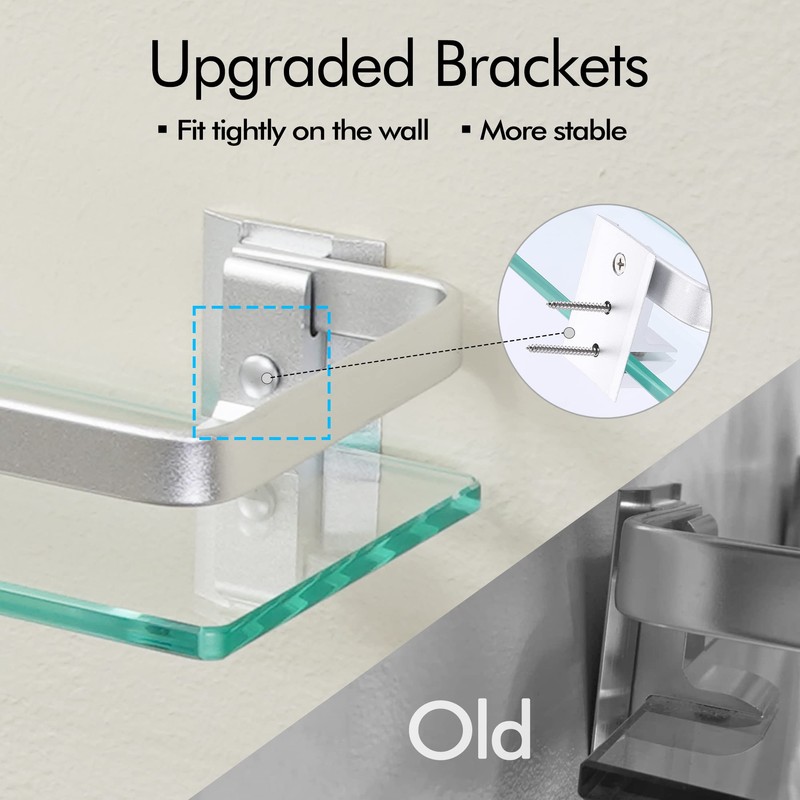 KES 3 Pack Glass Shelf for Bathroom, Glass Bathroom Shelf