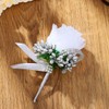 Latious Rose Wedding Boutonniere White Groom Flower Buttonholes for Men