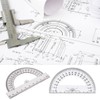 LYITZW 6 Pieces Plastic Geometry Goniometer, 180 Degree Plastic Protractor,