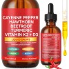 Cayenne Pepper Hawthorn Beet Root Turmeric Vitamin K2+D3 Liquid Drops