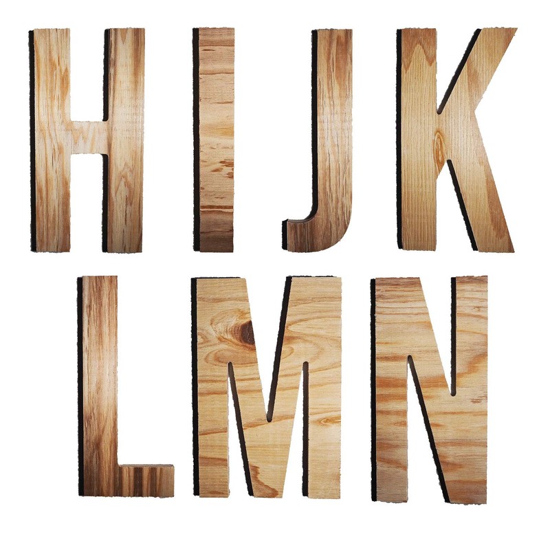 Japanese Wooden Alphabet Object, Extra Large 9.8 inches (25 cm)