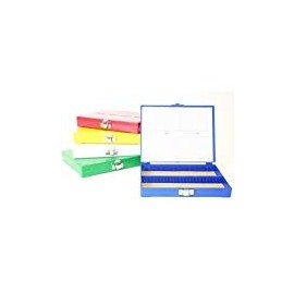 Premiere 100 Capacity ABS Plastic Microscope Slide Storage Box, Blue