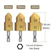 Saipe 3pcs Heavy Duty Pipe Reaming Step Drill Bit Set
