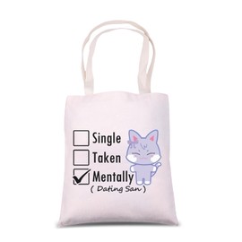 MNIGIU Singer Lover Gift Single Taken Mentally Dating Tote Bag Korean Pop Lover Gift Music Obsessed Handbag