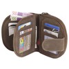 Harrys-Collection Half Round Women's Purse in Vintage Brown with Feather,