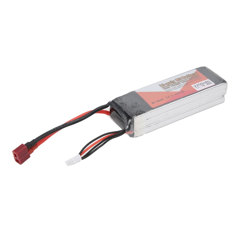11.1V 2200mAh 3S 45C Lipo Battery Pack with T Plug