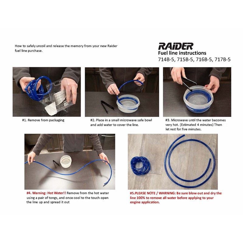 Raider Polyurethane Fuel Gas Line Tubing Hose Roll Blue (5