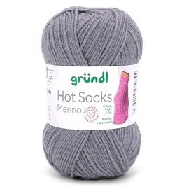 Gründl Hots Socks Merino Plain, 4-Ply Sock Wool, 50 g / 200 m, 75% Virgin Wool (Merino, Superwash), 25% Polyamide, Mulesing-Free, Oeko-Tex Standard, (12 Steel Grey)