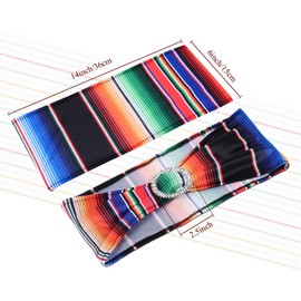 Newwiee 60 Pieces Mexican Theme Stretch Chair Sashes Dining Spandex Chair Sashes Bands with Buckle for Wedding Event Fiesta Party Favor Ceremony Reception Banquet Mardi Gras Decoration (Retro)