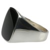 Solid Sterling Silver Signet Ring with Onyx, Silver