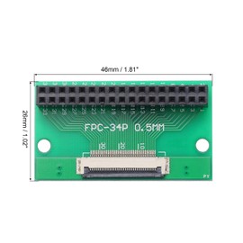 sourcing map FFC FPC Connector Board 34 Pins 0.5mm Socket to 2.54mm Double Row Female Header Strip Adapter, PCB Converter Board for LCD TVs/Digital Cameras/Laptops