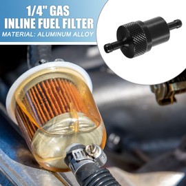 A ABSOPRO Universal Gas Inline Fuel Filter Gasoline Filter for Small Engines Bike ATV UTV Motorbike Black