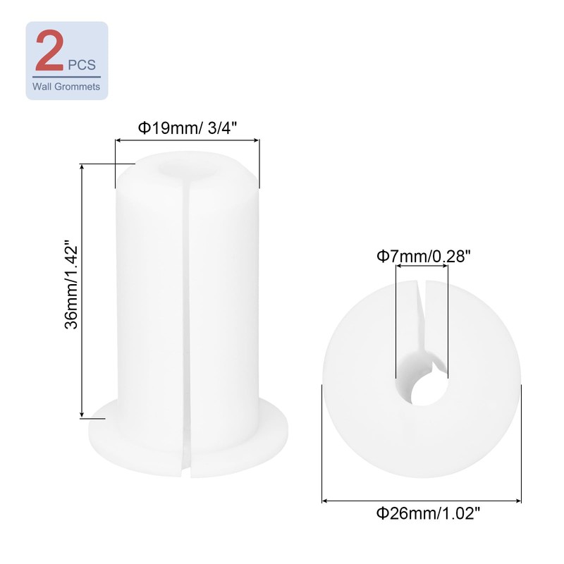 HiPicco 2Pcs Wall Grommets for Cables 3/4-Inch Silicone Cable Wall