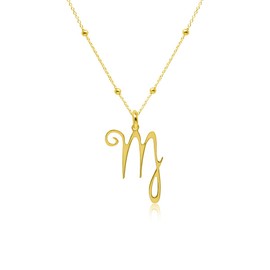 WANDA PLATA Zodiac Sign Necklace for Women 925 Chain 45 cm + 5 cm Sterling Silver Gold-Plated Horoscope Pendant Astrology, Sterling Silver Gold