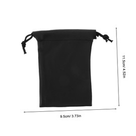 FRCOLOR 4pcs Microphone Carrying Bag Portable PU Mic Holder Pouch Splashproof Dirtproof Storage for Audio Accessories Compact Drawstring Design for