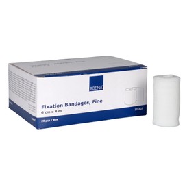 ABENA Fixation Bandages, 4 m x 6 cm, Pack of 20, White, Fine Mesh, Elastic, Latex-Free, Non-Sterile