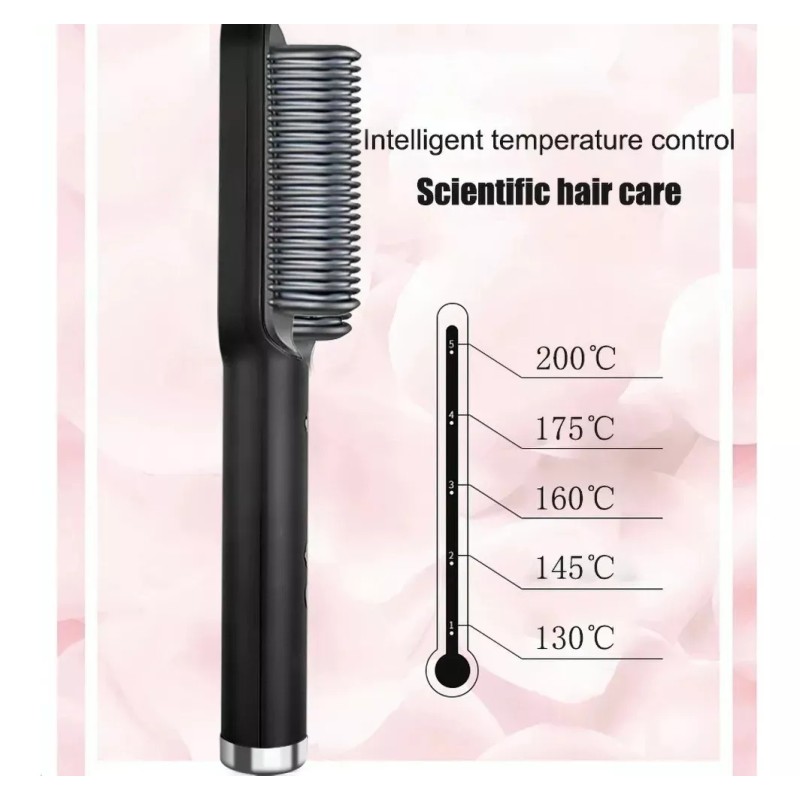 Misorel Cepillo Alaciador Cerámica Eléctrico Unisex Barba Cabello