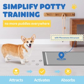 Powools 100-Pack X-Large Puppy Pads - 34'' x 28'' Pee Pads for Dogs Potty Training with Leak-Proof Quick-Dry Design, 6-Layer Dog Pads Extra Large, Charcoal, Black