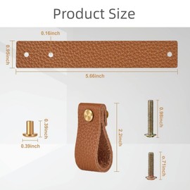 8 PCS Leather Drawer Pulls, Handmade Leather Soft Knob for Dresser Drawers Cabinet Leather Pulls Upgrade The Look of Furniture, Perfect Replacement of Metal Soft Drawer Cabinet (Brown)