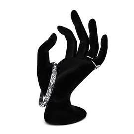 Flexzion Schmuckhand Velvet Jewellery Stand Hand, OK Decorative Hand Jewellery Stand Mannequin Hand Jewellery Watch Stand Ring Holder Jewellery Holder Jewellery Display Stand - Black