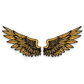 GT Graphics Yellow Pair of Wings - Vinyl Sticker Waterproof Decal