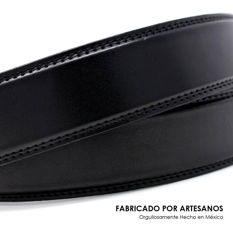 Cinturón de Piel Vacuna con Hebilla Vaquera Vintage (Negro, 38)
