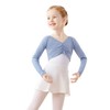 Avrigirl Kids Girls Ballet Wrap Tops Long Sleeve Crop Dance