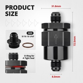 EVIL ENERGY 6AN Male Non Return Fuel Line Check Valve Fitting Aluminum