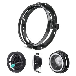 VOSICKY Genuine 7 Inch Harley LED Headlight Stay Bracket Ring Mount Bracket Plated for FLD Touring Models Softail Models etc. (Silver) (Black)