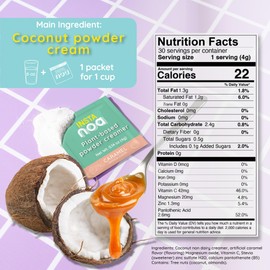 Plant-Based Powder Creamer, Based on Coconut Cream and Special Caramel Flavor, Ideal for Coffee, Chai Tea, Matcha Tea and More, 30 Sachets of 4g, Dairy-Free Milk Alternative