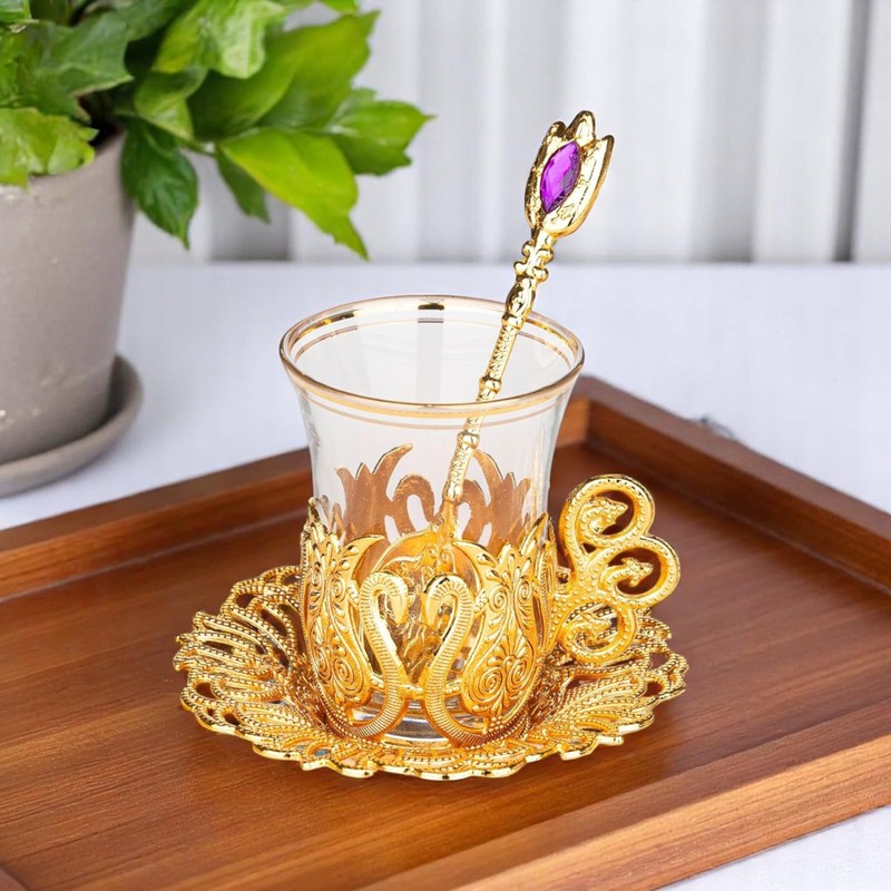 Alisveristime (SET OF 6 Handmade Turkish Tea Water Zamzam Serving