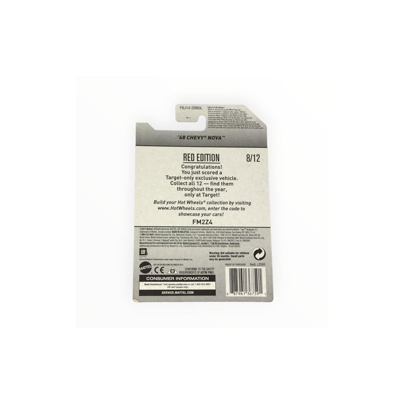 Hot Wheels 2017 Red Edition 8/12 - 68 Chevy Nova