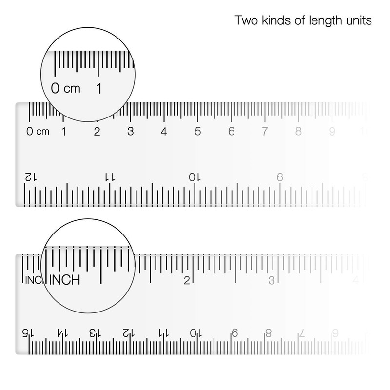 12 inches Plastic Ruler & 6 inch Straight Ruler &