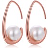 Pearl Dangle Earrings Silver Pearl Drop Earrings for Women Sterling