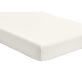 Hometex Premium Textiles Fitted Sheet, 180–200 x 200 cm, Jersey Bed Sheet Made from 100% Cotton, Mattresses up to 23–25 cm, Oeko-Tex Made in Green, Natural