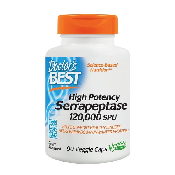 Doctor's Best, (3 Pack) High Potency Serrapeptase, 120,000 SPU, 90 Veggie Caps