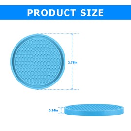 Car Cup Holder Coaster, 4 Pack Non-Slip Insert Coasters, Universal Durable Auto Cup Mat, 2.75 Inch Flexible Silicone Pad for Car Interior, Vehicle Accessories for Men and Women