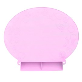 Smart Diner II 8 Suction Cups for Secure and Secure Meal Mat with Spill Catch Pocket (Thick), Pastel Pink