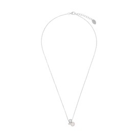 s.Oliver 2036871 Women's Necklace with Pendant 925 Sterling Silver with Synthetic Zirconia with Freshwater Cultured Pearl 42 + 3 cm Silver Comes in Jewellery Gift Box, Sterling Silver, Synthetic