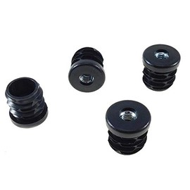 Round Plastic Threaded Tube Inserts - 4 Pack Threaded 1"(OD) Round Plastic Tubing Insert 1/4-20 Threads - Threaded Tubing Inserts Threaded Tube Inserts Round Tubing Inserts