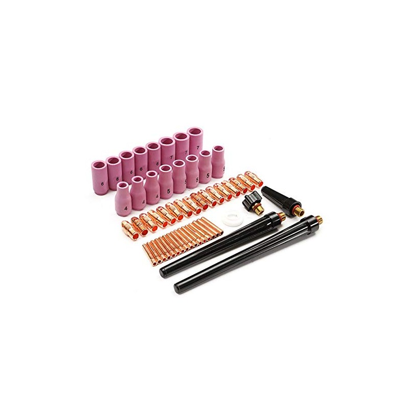Alffun 53pcs TIG Collets Bodies Alumina Cup Assorted Size Fit