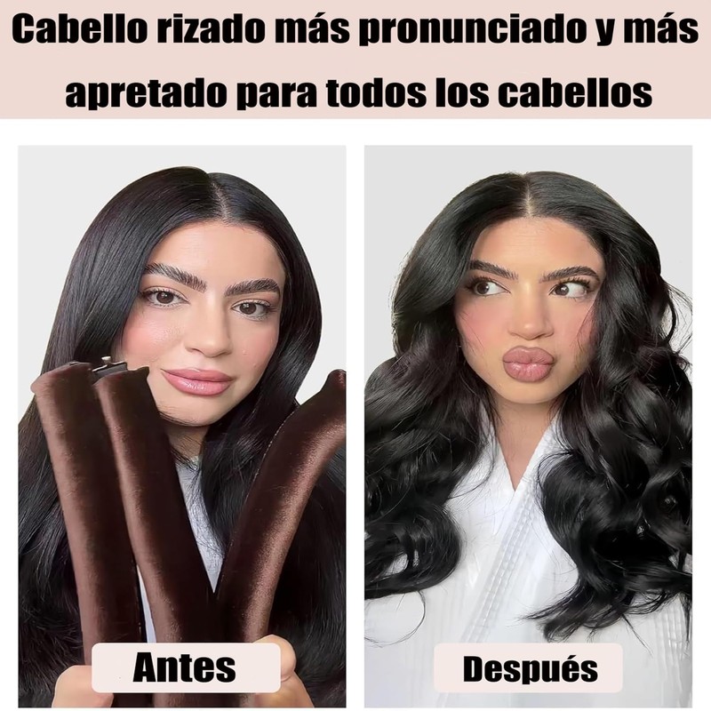 Wzenclave Horquillas, 4 rizados sin calentar, olas sin calentar, rizados