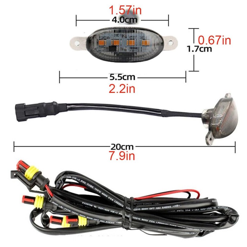 UCCKEYI 1Set(6Pieces) Universal Amber LED Lights Front Grille Lights for