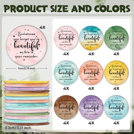 GlikCeil 36 Pcs Christian Compact Mirrors for Women Inspirational Bible Verse Scripture Pocket Mirrors Bulk Mini Purse Makeup Mirror Christian Valentine Gift for Mom Grandma Pastor's Wife Church Party